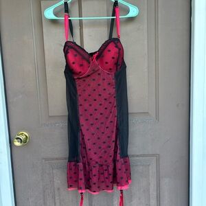 Red and Black Polka Dot Lingerie